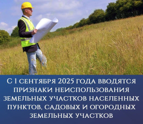 постановлением Правительства РФ от 31.05.2025 № 826 утверждены признаки неиспользования земельных участков из состава земель населенных пунктов, садовых земельных участков и огородных земельных участков - фото - 1
